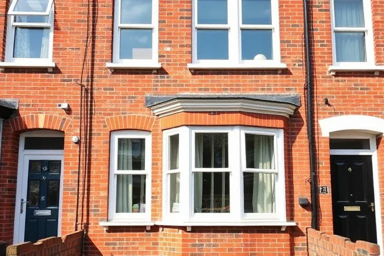 Clean windows on a North London residential terraced house